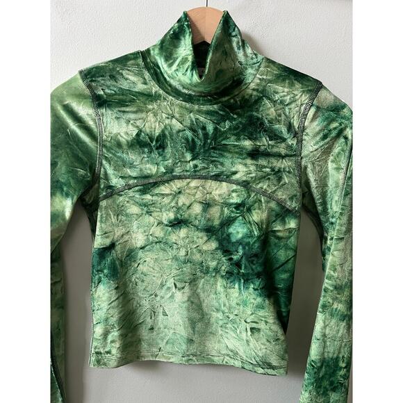 Aritzia Wilfred Free green tie dye turtleneck women's size small - Picture 4 of 4